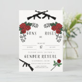 Guns & Roses, Gender Reveal Invite Kaart (Staand voorkant)