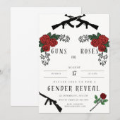Guns & Roses, Gender Reveal Invite Kaart (Voorkant / Achterkant)