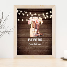 GUNS teken Cowgirl laarzen Champagne Vrijgezellenf Poster