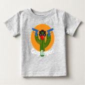 Gunslinger Cactus Design - Baby Fine Jersey T-Shir (Voorkant)