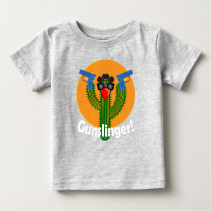 Gunslinger Cactus Design - Baby Fine Jersey T-Shir