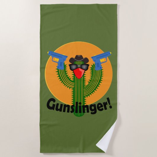 Gunslinger Cactus Design - Beach Towel Strandlaken (Voorkant)