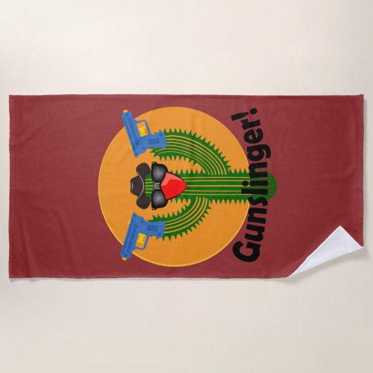 Gunslinger Cactus Design - Beach Towel Strandlaken (Voorkant)