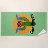 Gunslinger Cactus Design - Beach Towel Strandlaken (Voorkant)