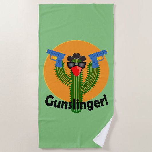 Gunslinger Cactus Design - Beach Towel Strandlaken (Voorkant)