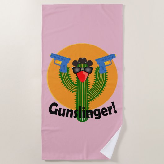 Gunslinger Cactus Design - Beach Towel Strandlaken (Voorkant)