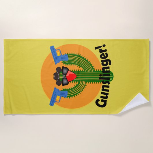 Gunslinger Cactus Design - Beach Towel Strandlaken (Voorkant)