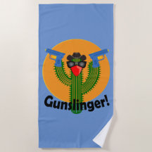 Gunslinger Cactus Design - Beach Towel