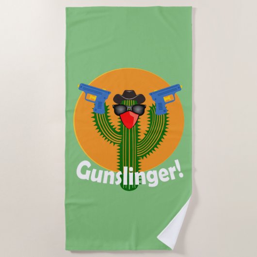 Gunslinger Cactus Design - Beach Towel Strandlaken (Voorkant)
