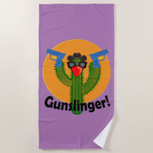 Gunslinger Cactus Design - Beach Towel