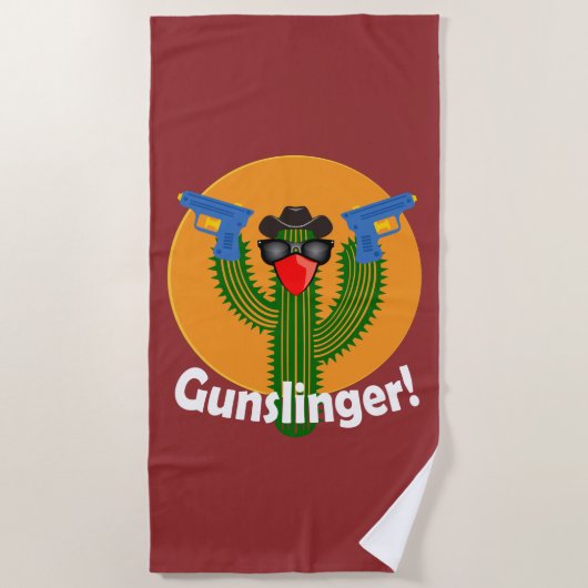 Gunslinger Cactus Design - Beach Towel Strandlaken (Voorkant)