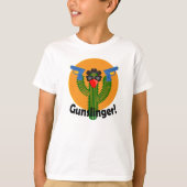 Gunslinger Cactus Design - Kinderen Basic T-Shirt (Voorkant)