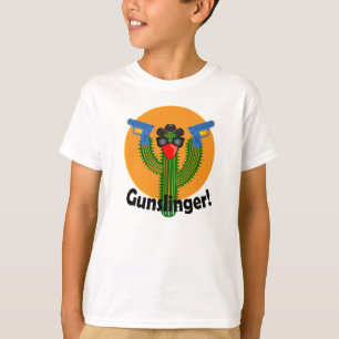 Gunslinger Cactus Design - Kinderen Basic T-Shirt