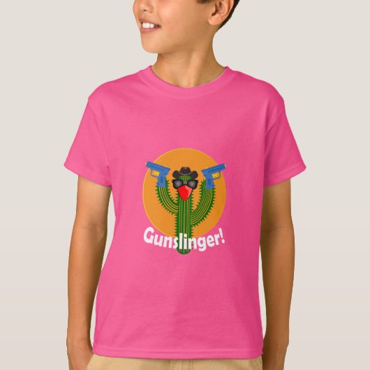 Gunslinger Cactus Design - Kinderen Hanes TAGLESS® T-shirt (Voorkant)