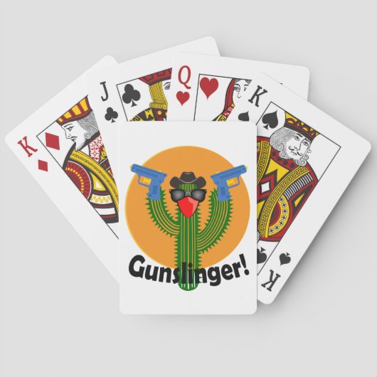 Gunslinger Cactus Design - Spelkaarten, standaard Pokerkaarten (Achterkant)