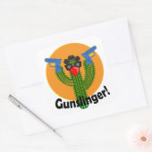 Gunslinger Cactus Design - Square Stickers, glanze Vierkante Sticker (Envelop)