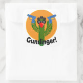 Gunslinger Cactus Design - Square Stickers, glanze Vierkante Sticker (Tas)