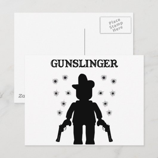 Gunslinger Cowboy Minifig Briefkaart (Voorkant / Achterkant)