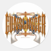 Gunslinger Ronde Sticker (Voorkant)