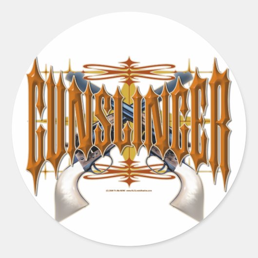 Gunslinger Ronde Sticker (Voorkant)