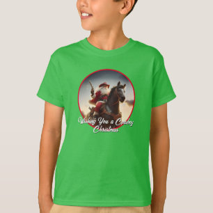 Gunslinger Sinterklaas Paardrijden Kerstmis T-shirt