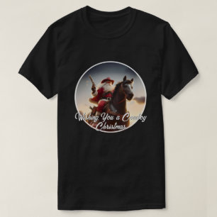Gunslinger Sinterklaas Paardrijden Kerstmis T-shirt