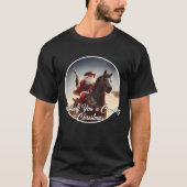 Gunslinger Sinterklaas Paardrijden Kerstmis T-shirt (Voorkant)