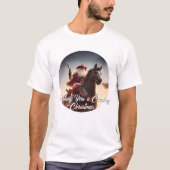 Gunslinger Sinterklaas Paardrijden Kerstmis T-shirt (Voorkant)