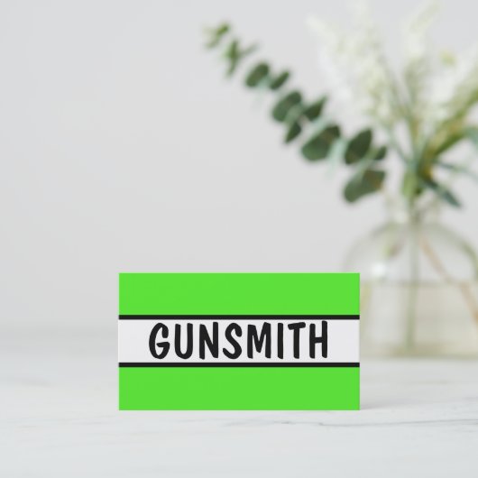 Gunsmith Neon Green Visitekaartje (Staand voorkant)