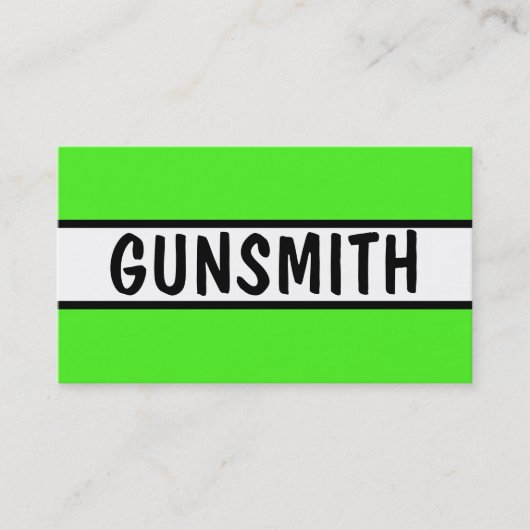 Gunsmith Neon Green Visitekaartje (Voorkant)