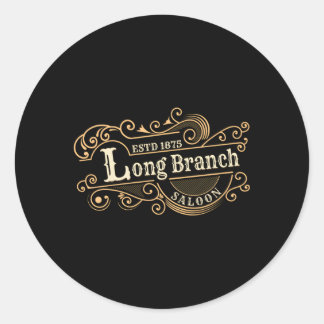 Gunsmoke Long Branch Saloon TV Ronde Sticker