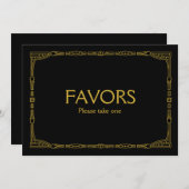 '"Gunst" Art Deco stijl Trouwbord' Kaart (Voorkant / Achterkant)