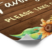 Gunst Favor Neem Eén Rustieke Zonnebloem Herfstfee Poster (Hoek)