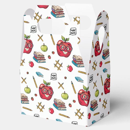 gunstbox met schoolthema bedankdoosjes (Geopend)