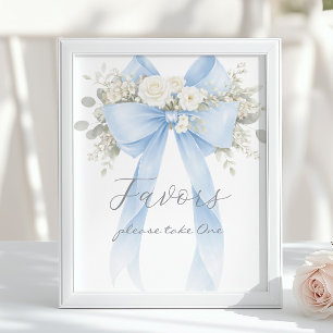 Gunsten blauwe eucalyptus Boog Baby Shower Poster