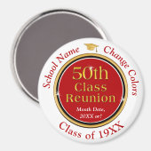 , gunsten voor 50e klas reünie, magneet (Voorkant / Achterkant)
