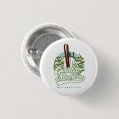 Gunstock Mountain New Hampshire poster Ronde Button 3,2 Cm (Voorkant /achterkant)