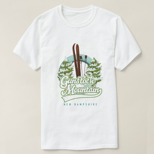 Gunstock Mountain New Hampshire poster T-shirt (Design voorkant)