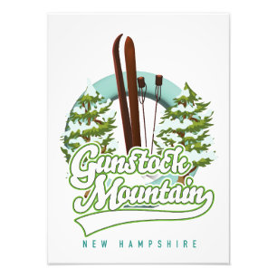 Gunstock Mountain New Hampshire ski-poster Foto Afdruk