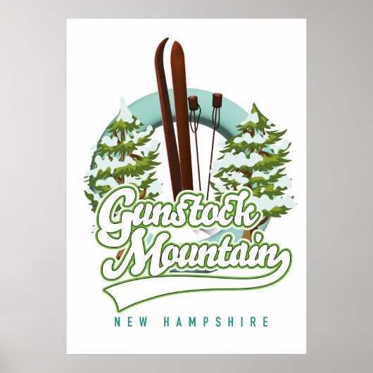 Gunstock Mountain New Hampshire ski-poster Poster (Voorkant)