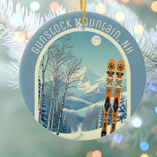 Gunstock Mountain New Hampshire ski souvenir  Keramisch Ornament