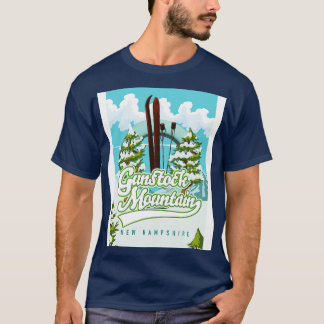 Gunstock Mountain New Hampshire Skiën cartoon T-shirt