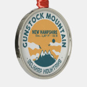 Gunstock Mountain NH - Retro  Ski Souvenirs Metalen Ornament (Rechts)