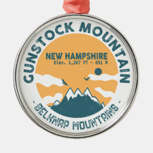 Gunstock Mountain NH - Retro  Ski Souvenirs Metalen Ornament