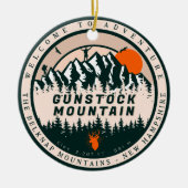 Gunstock Mountain NH - Wandelskiën Souvenir Keramisch Ornament (Voorkant)