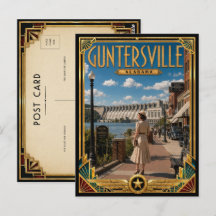 Guntersville Alabama Vintage Art Deco Gouden Tijdp