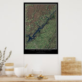 Guntersville Lake Alabama van de Ruimtesatellietka Poster (Keuken)