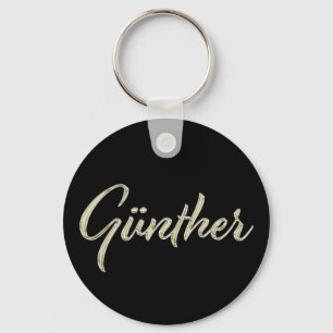 Günther Name whitegold Button Schlüsselanhänger Sleutelhanger