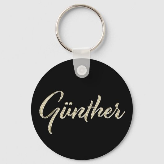 Günther Name whitegold Button Schlüsselanhänger Sleutelhanger (Voorkant)