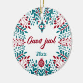 Guoð juol Elfdalian Övdalian Kerstgroet Keramisch Ornament (Links)